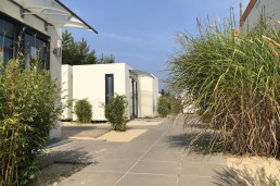 view of the cube area with plants